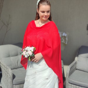 Red Shawl,Merino Wool Shawl, Wool Shawl,Bridal Shawl,Handmade Shawl,Wool Shawl,Wedding Shawl,Knitted Shawl,Red Color Wrap,Knitted Wrap