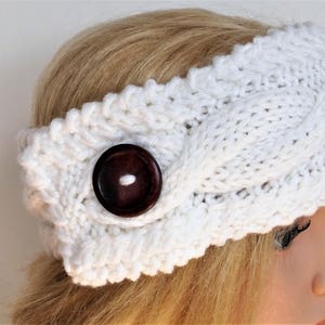 White Ear Warmer,Knitted Winter Headband, Knit Headband, Ear Warmer Turban ,Women Headband,Handmade Headband,Blue Headband,Winter Ear Warmer
