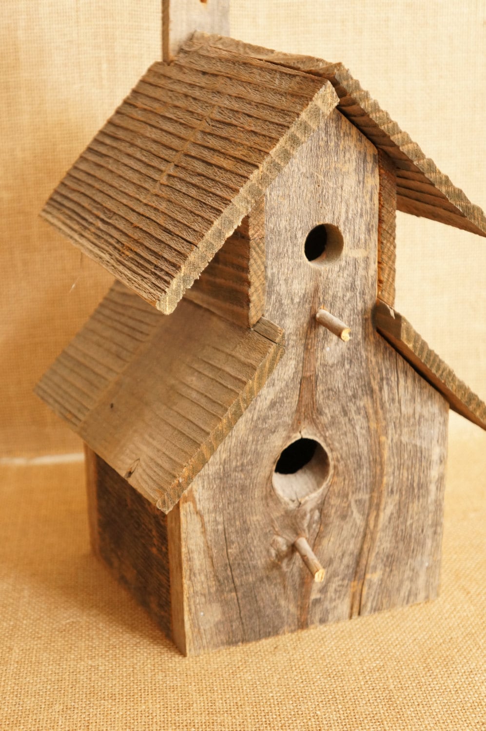 Large Rustic Barnwood / Barn wood Birdhouse / Bird House Two Etsy