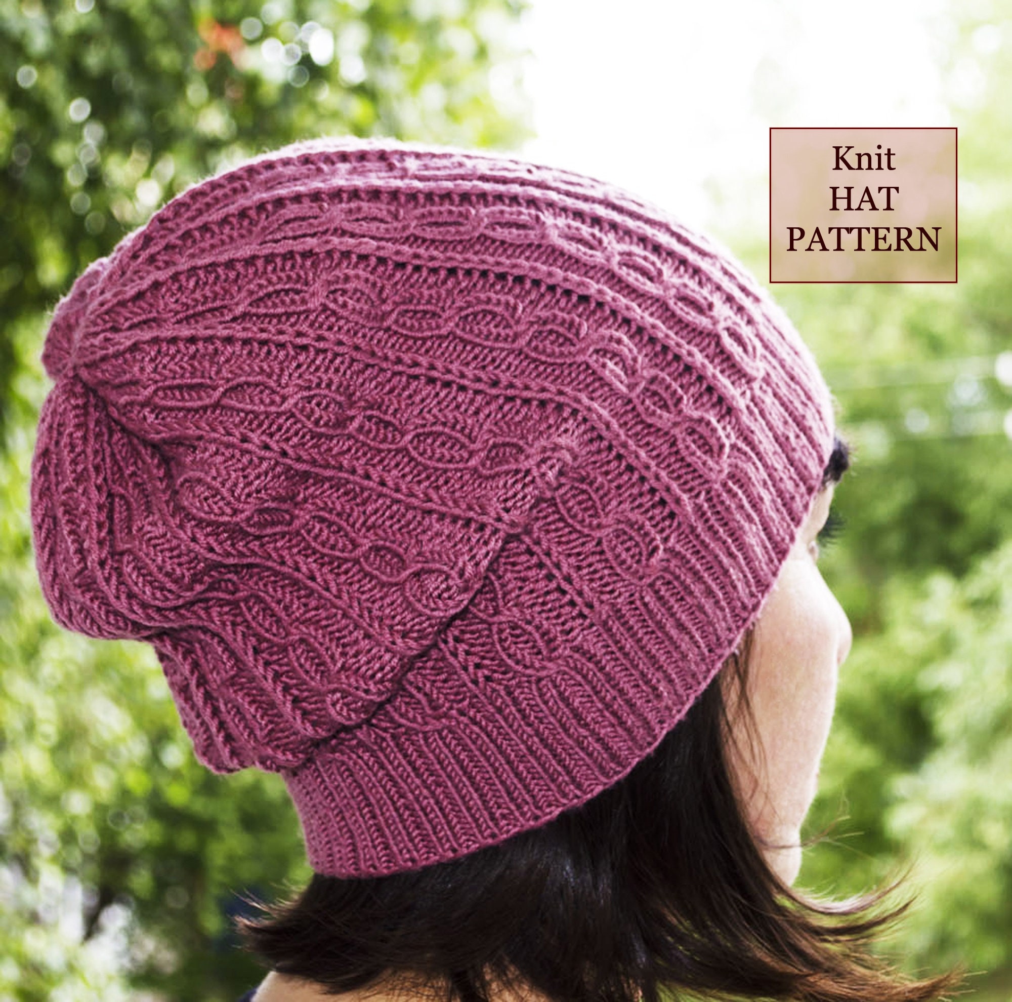 Loose knitting beanie Gable knit beanie for women Slouchy Etsy