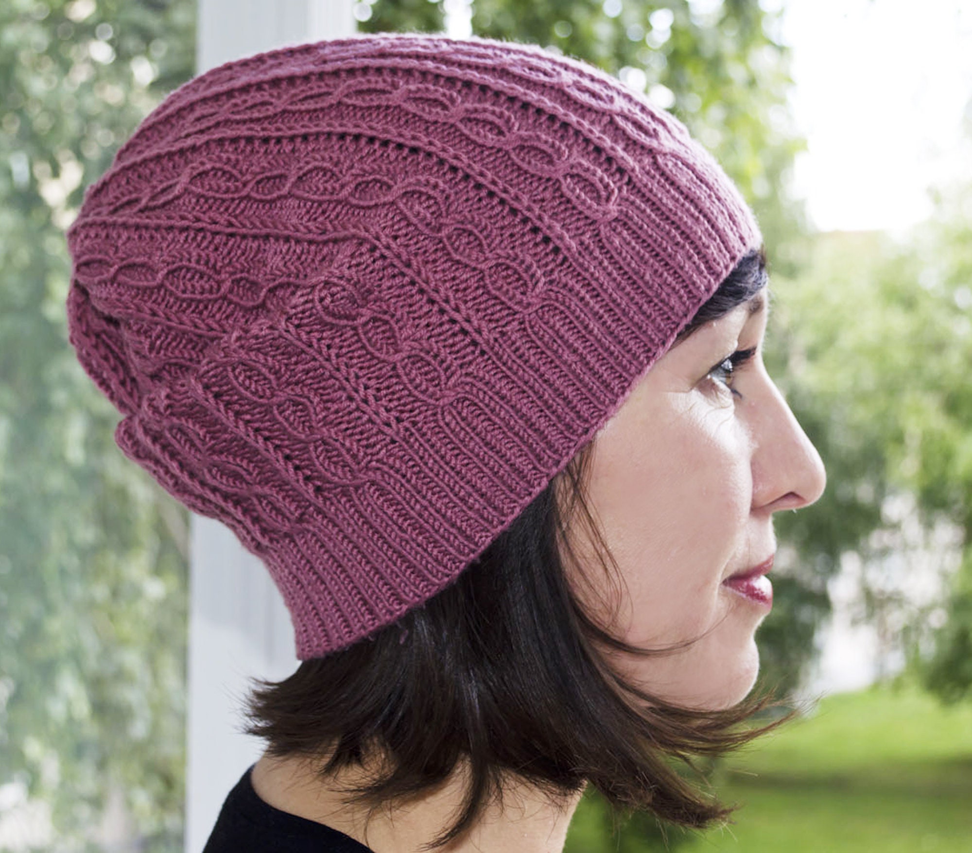 Loose knitting beanie Gable knit beanie for women Slouchy Etsy