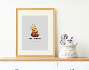 Bären Kinderzimmer Poster | Gekrönter Bär, Baby Raum Kunst (Digitaler Download)