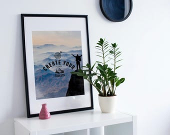 Crea tu propio arte mural motivacional imprimible para inspirarte a lograr el éxito