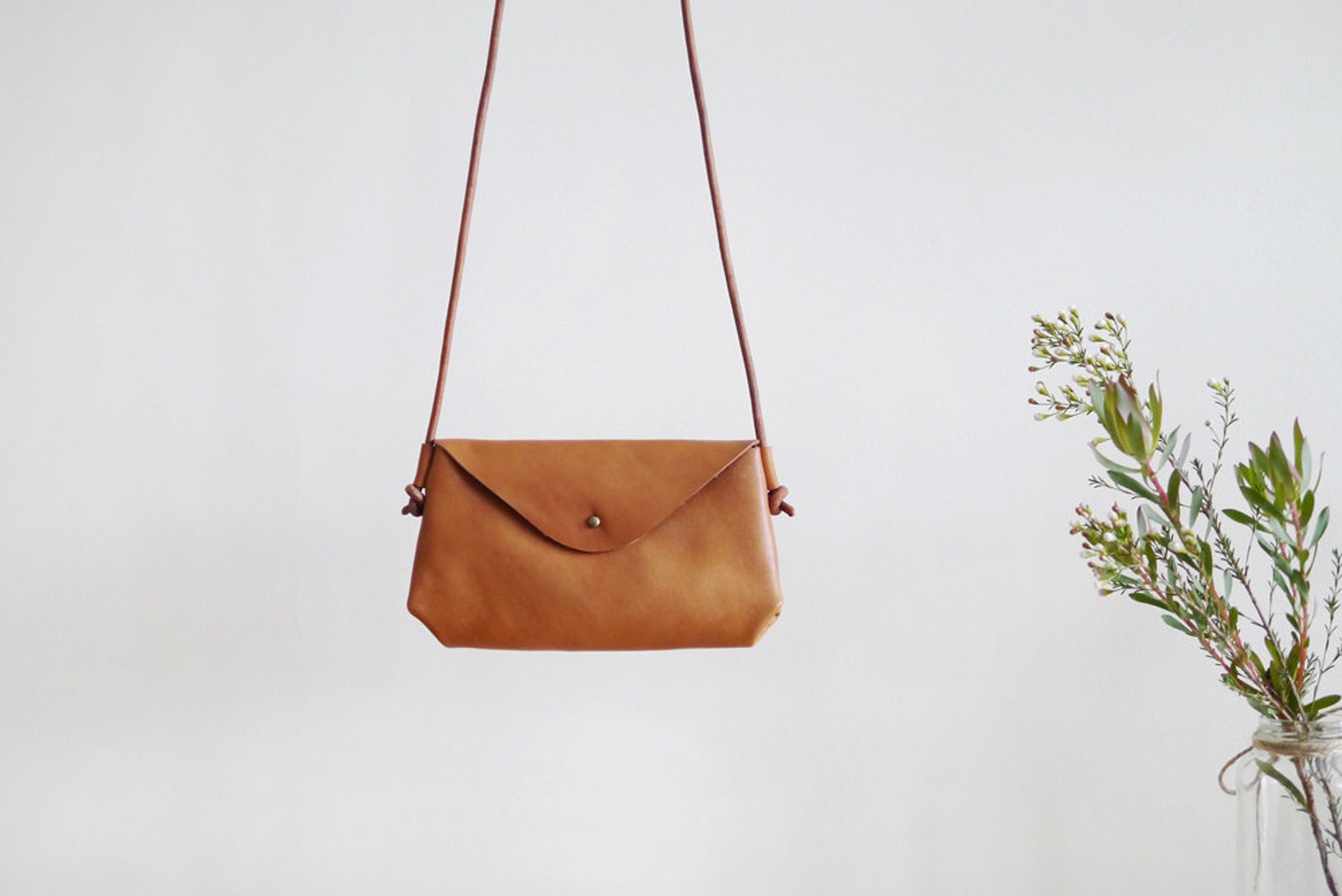 Small Envelope Crossbody Bag minimal leather shoulder bag Etsy