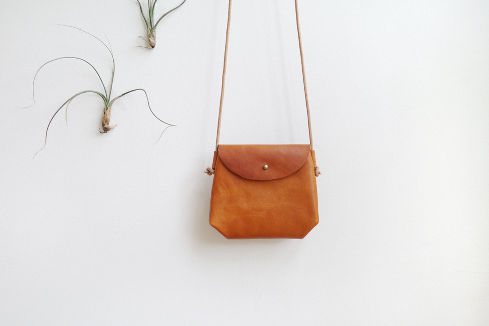 Mini Crossbody Sling small leather shoulder bag in caramel | Etsy