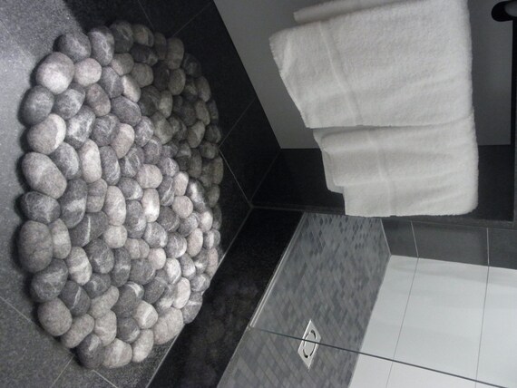 Felt Stone Rug Bath Mat Super Soft With Soft Core Gray