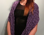 Schal / wickeln / Stola / Schal, von hand gewebte reine ultra weicher Merinowolle, Lila/Lavendel & Pflaumenmus