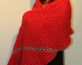 Schal / wickeln / Stola / Schal, von hand gewebte rote Wolle/Acryl-Garn