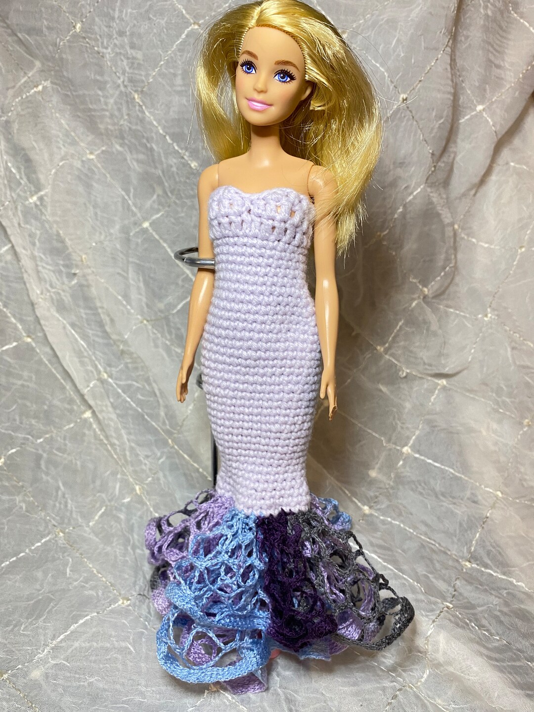 Mermaid Gown | Doll dress, Barbie gowns, Pink doll dress
