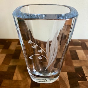 Strombergshyttan Crystal Vase Signed ~ Crafted in Sweden