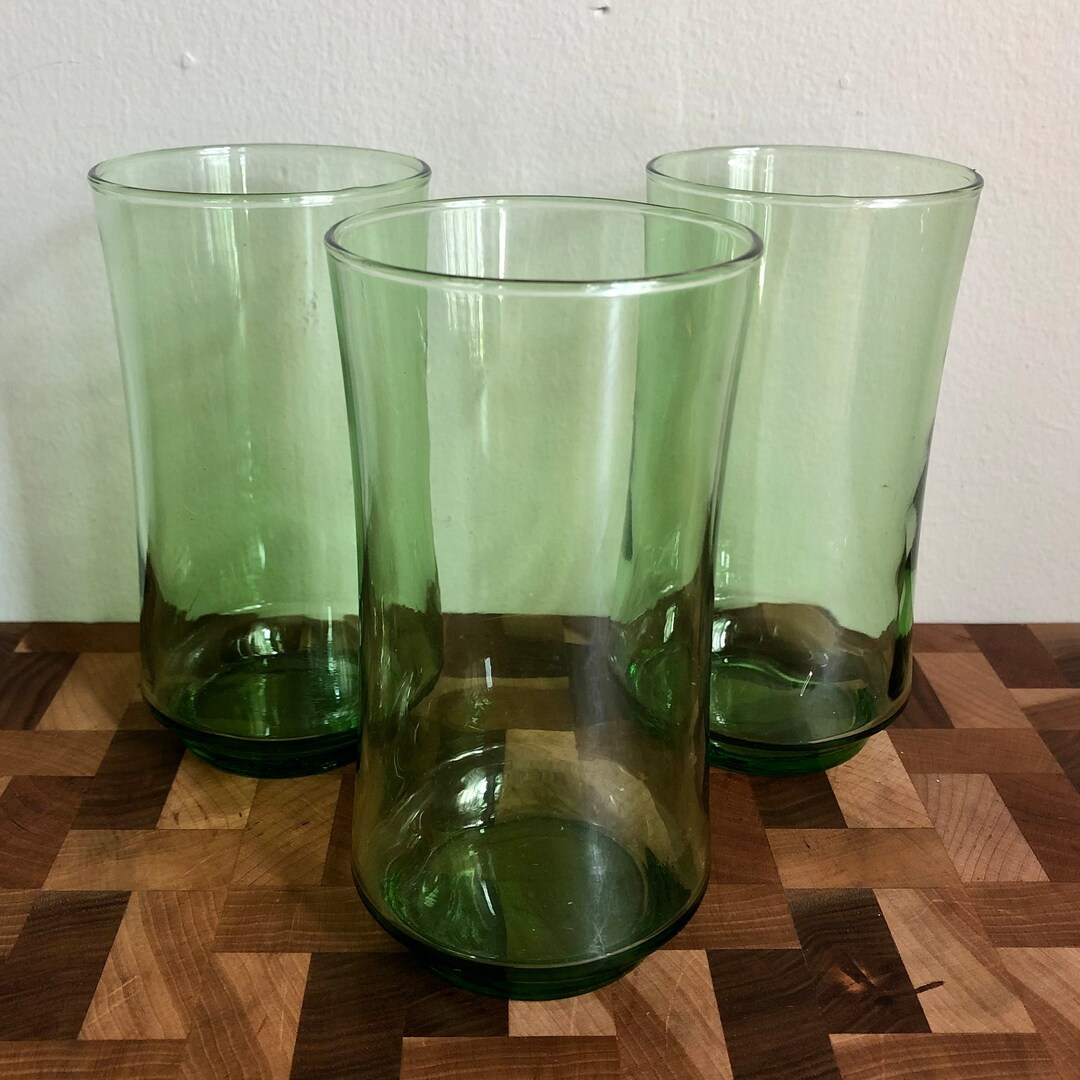 Vintage Libbey Belaire Lime Green Glasses Drinking Glasses Etsy