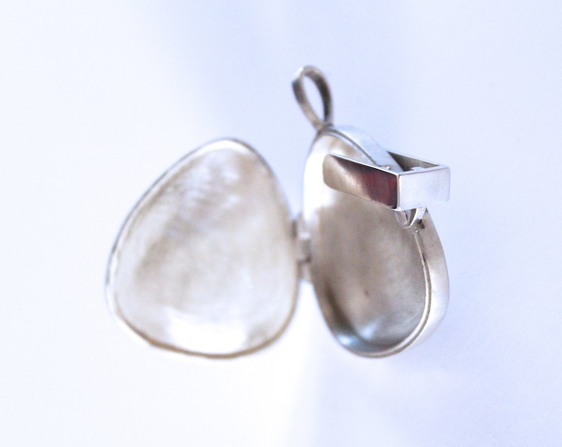 Guitar pick locket sterling silver matte finish Etsy