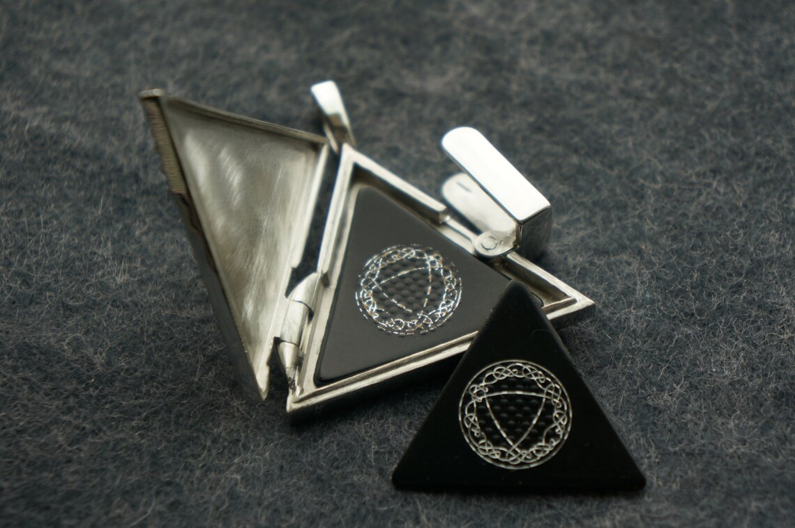 Sterling Silver Triangular Locket for Guitar Picks Etsy UK