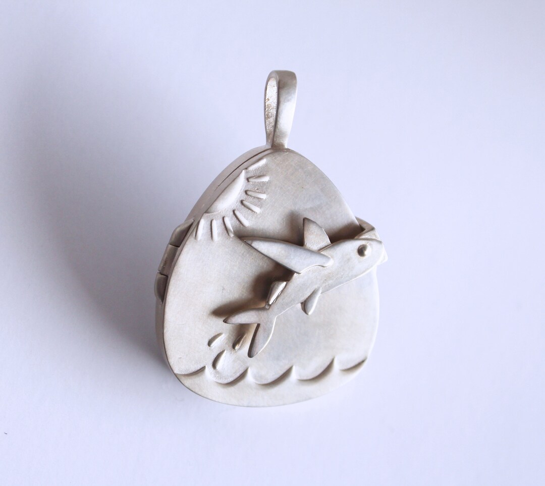 Flying Fish Guitar Pick Locket Etsy