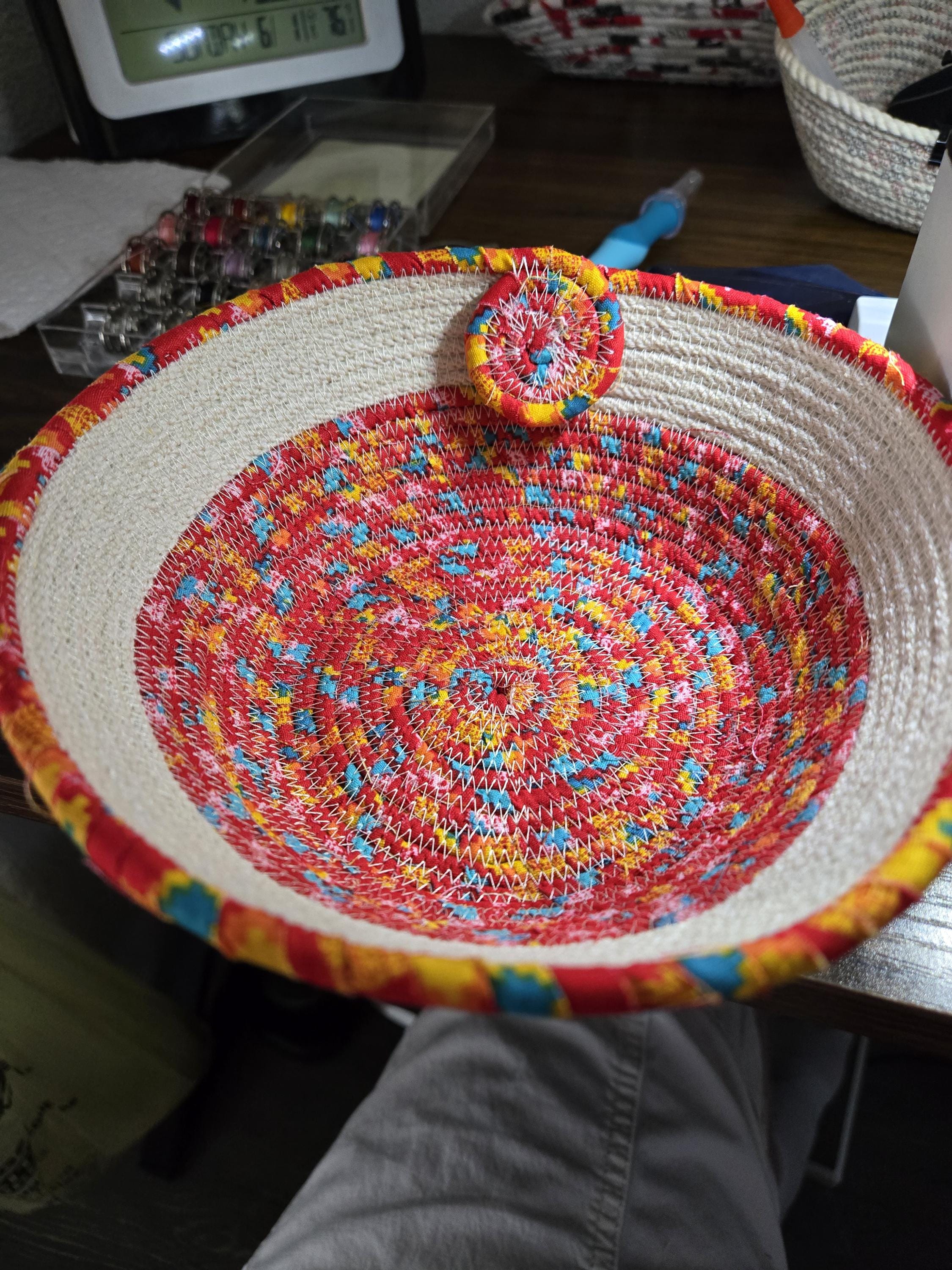 Fabric Rope Bowl Siesta Color w Natural # 523