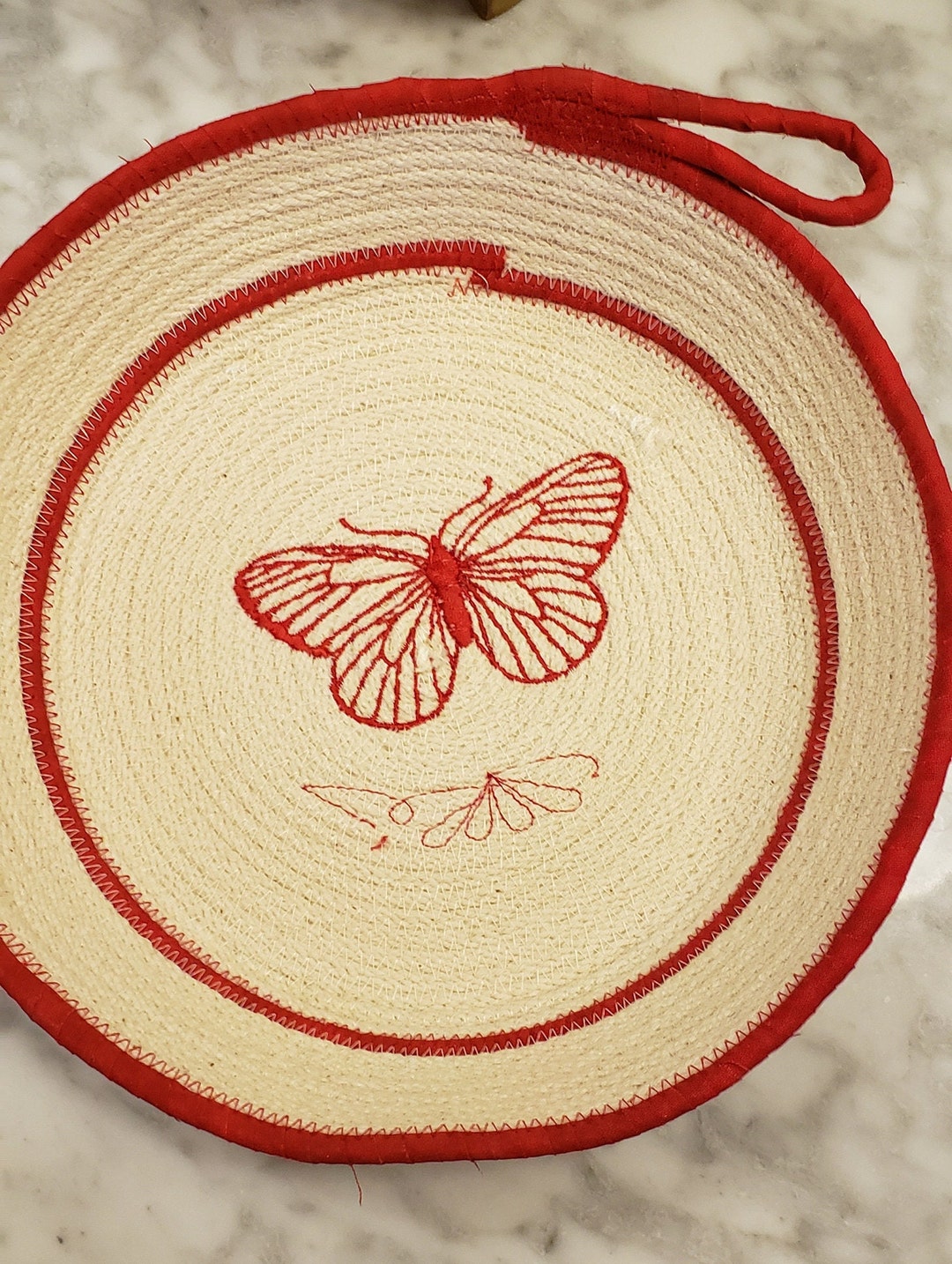Rope Coiled Bowl Butterfly in Red # 442 - Etsy