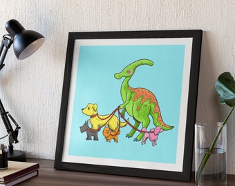 Parasaurolophus (Jurassic Dog Park) 8 x 8 Print