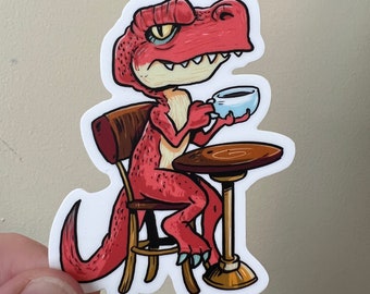 Caffeinated Rex sticker