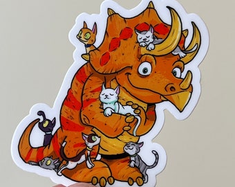 Triceratops - Dinosaurs love Cats sticker