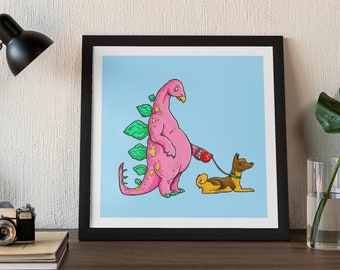 Stegosaurus (Jurassic Dog Park) 8 x 8 Print