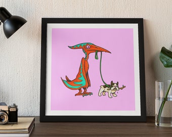 Pteranodon (Jurassic Dog Park) 8 x 8 Print