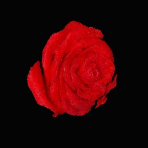 Vilten rode roos broche, haarspeld, Gebeeldhouwde vilt bloemen, Vilt kunst, Vilt sieraden, Vilt accessoire, Vilt mode, OOAK