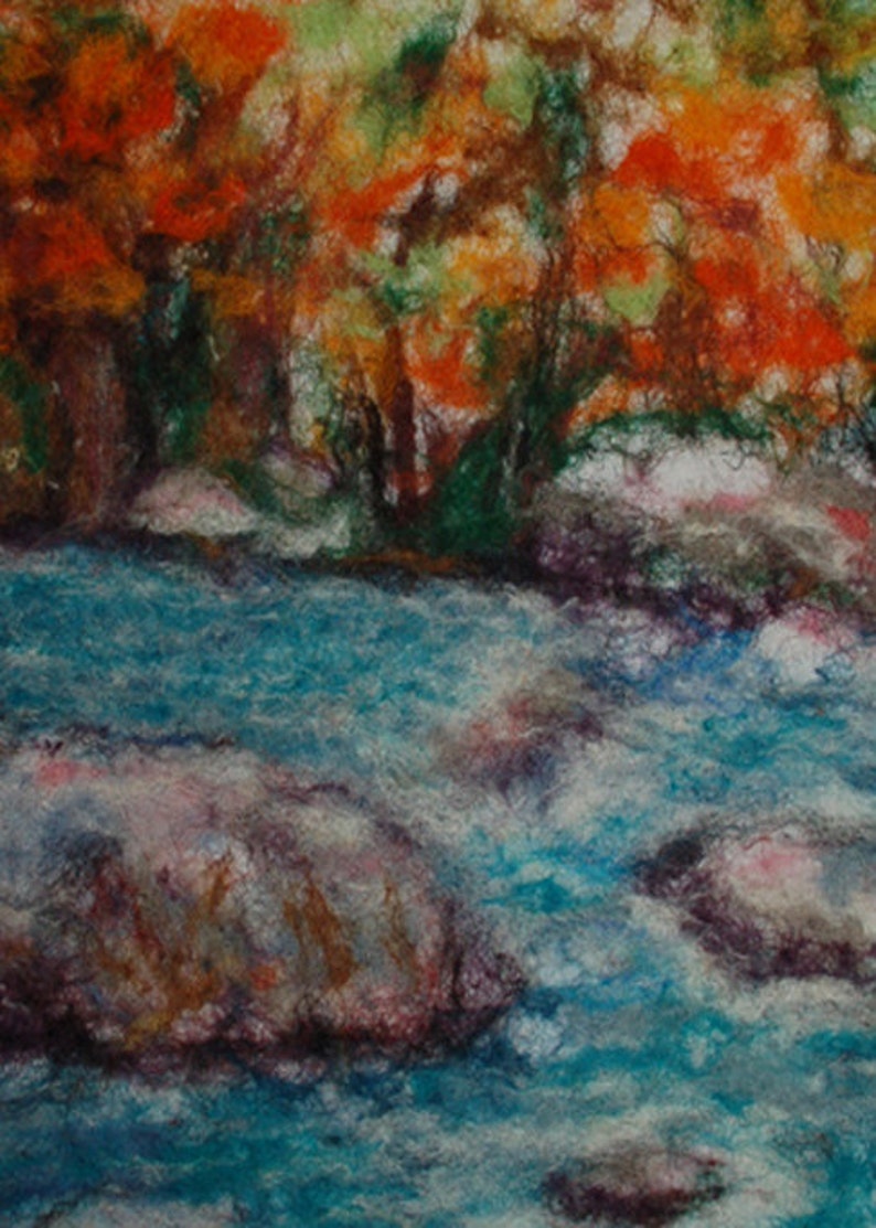 Felted Landscape Painting autumn of the River Etsy