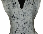 White art felt blouse , Lacy felt , Fiber art unique textile , Felt fashion , Felt accessory , Felt clothing , Crazy wool , OOAK