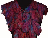 Felt  scarf - collar, Felt leaves, Felt fashion, Felt accessory, Perfect gift, Wet nuno felting & embroidery, Textile art, OOAK