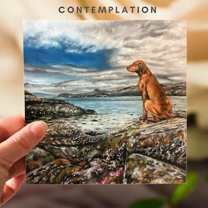 Contemplation - Carte de vœux hongroise Vizsla // Vizsla Art // Vizsla Gift // Vizsla // Vizsla Artist