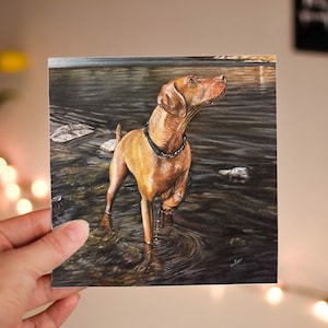 Juta - Carte de vœux hongroise Vizsla // Vizsla Art // Vizsla Gift // Vizsla // Vizsla Artist
