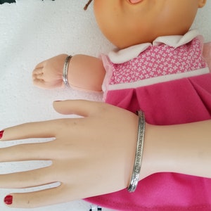 Mother daughter bracelet set sterling silver