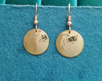 Hammered Brass Earrings