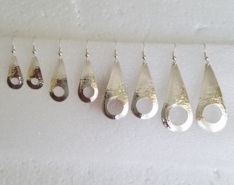 Hammered sterling silver earrings