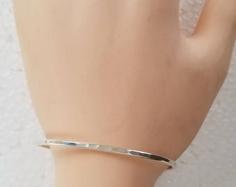 Sterling silver hammered cuff bracelet