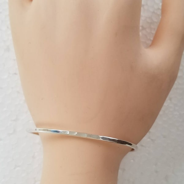 Sterling silver hammered cuff bracelet