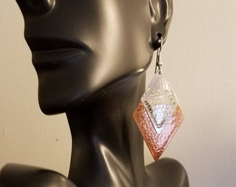 Sterling Silver and copper hammered earrings