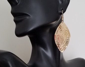 Hammered brass earrings