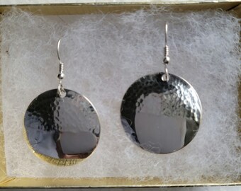 Sterling Silver Earrings Hammered