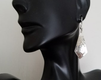 Boucles d'Oreilles Argent Massif Martelé