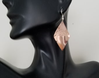 Hammered copper earrings