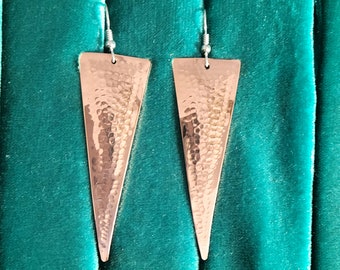 Hammered copper earrings