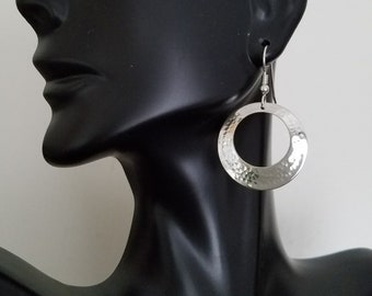 Sterling Silver Earrings Hammered