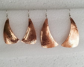 Hammered Copper Earrings