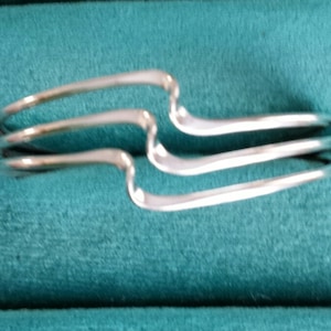 Sterling Silver 3 wave cuff bracelet