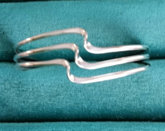 Sterling Silver 3 wave cuff bracelet