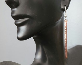 hammered copper earrings