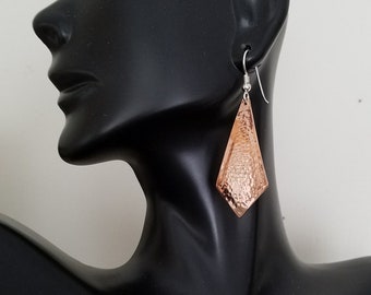 Hammered copper earrings