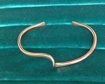 Solid Copper (wave) Cuff Bracelet