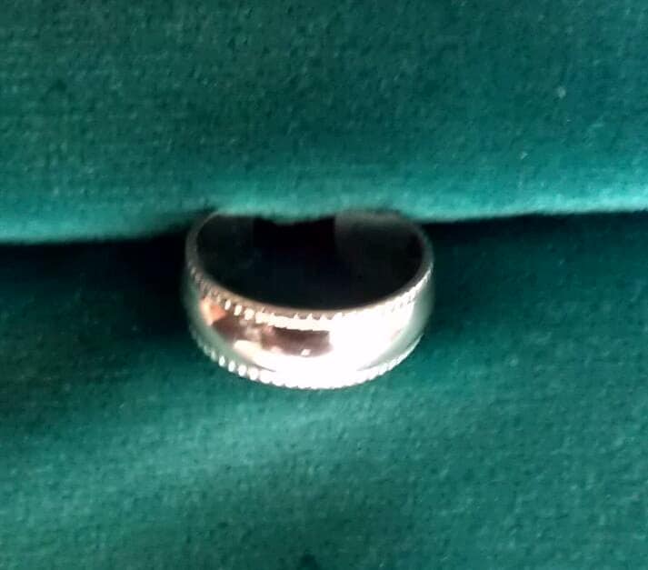 Grey - Antique Silver Finish Oxidised Brass Base Toe Ring (Adjustable)